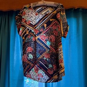 Vibrant Floral Women's Blouse